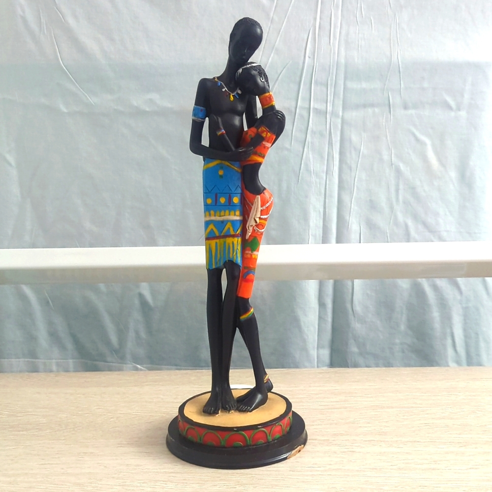 African Couple Figurine Sculpture